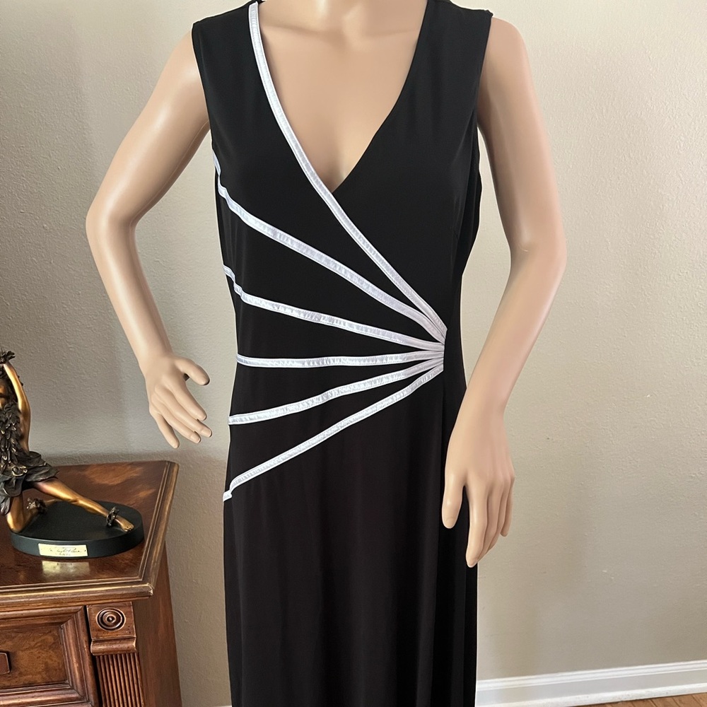 Black with White Stripe Detail Dress